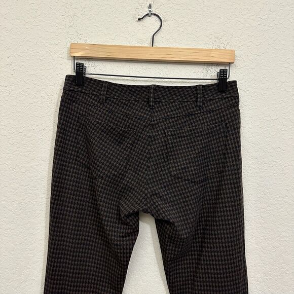 J. McLaughlin "Houndstooth" Ankle Dress Pants Skinny Stretch in Black Brown - Picture 7 of 14